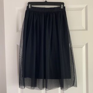 Topshop Black Tulle Skirt